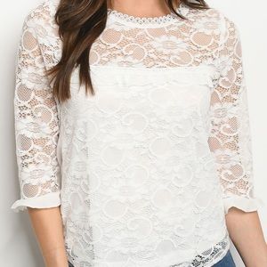 Lined White Lace Top